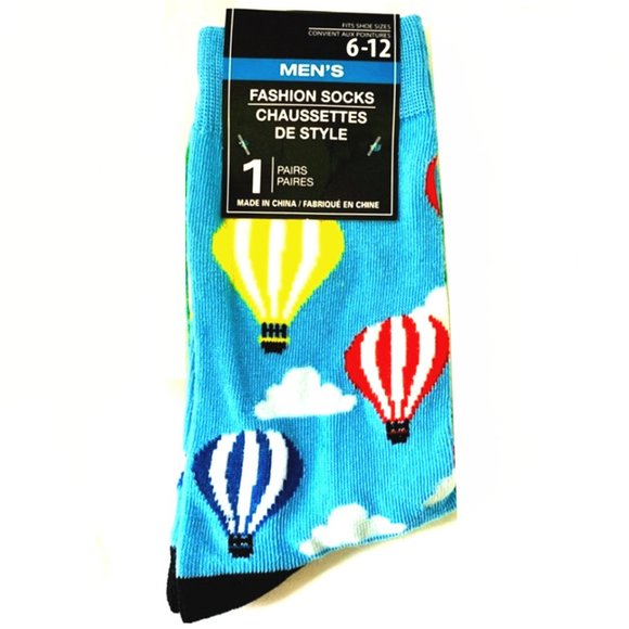 Men/'s Fashion Novelty Casual Dress Hot Air Balloon Socks Size 6-12